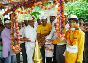 चोपड्यात साईबाबा काॅलनी येथील पुरातन शिवमंदिराचा जीर्णोद्धार सोहळा उत्साहात !