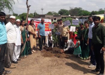 एसएनआरजी इंग्लिश मिडीयम स्कुल तर्फे घोडगाव व वाळकी येथे वृक्षारोपण