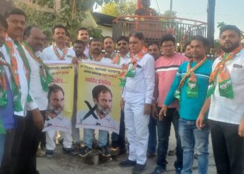 स्वातंत्र्यवीर सावरकर यांचा अपमान करणाऱ्या राहुल गांधींचा भाजपतर्फे जाहीर निषेध