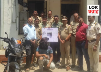 अवैद्य गावठी कट्टा व ५ जिवंत काडतुसांसह एकास अटक !!