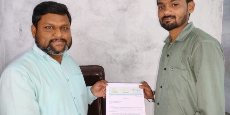 विर छावा संघटना युवा आघाडी जिल्हाध्यक्ष पदी विक्की डाहुले यांची नियुक्ती 