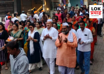 चोपडा काँग्रेसने काढली शहरात रामनाम जप करत दिंडी