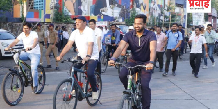 वर्धा येथे मतदान जनजागृतीसाठी सायकल रॅली संपन्न