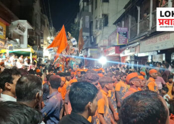 गुलालच्या उधळणीत आणि प्रचंड उत्साहात बाप्पाला निरोप दिला निरोप